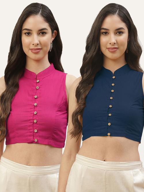 pack of 2 solid front open sleeveless blouse - 20259265 - Standard Image - 0