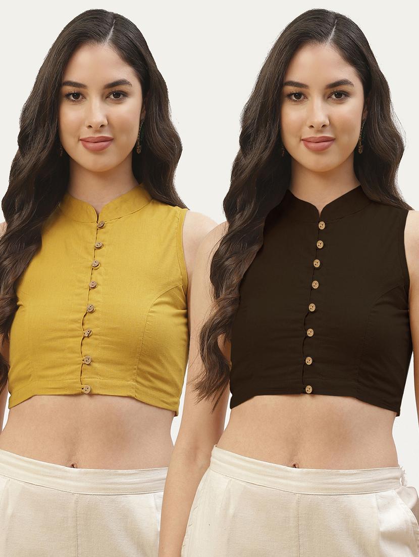 pack of 2 solid front open sleeveless blouse - 20259285 -  Zoom Image - 0