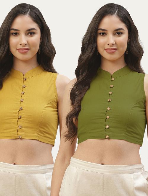 women pack of 2 solid blouses - 20259286 -  Standard Image - 0