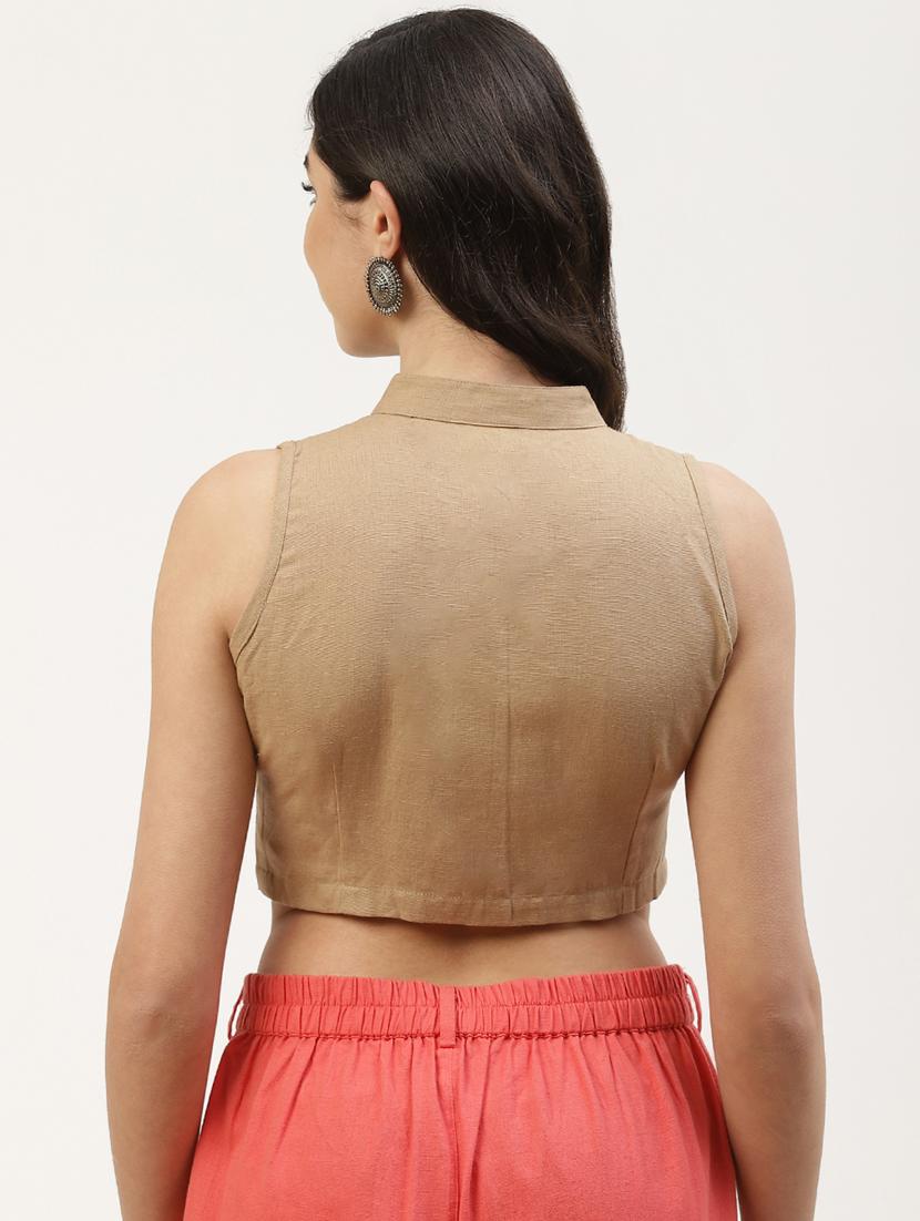 pack of 2 solid front open sleeveless blouse - 20259312 - Standard Image - 2