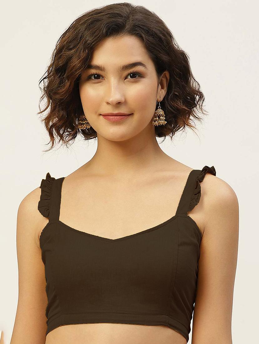women brown sweetheart neck blouse - 20259314 - Zoom Image - 0