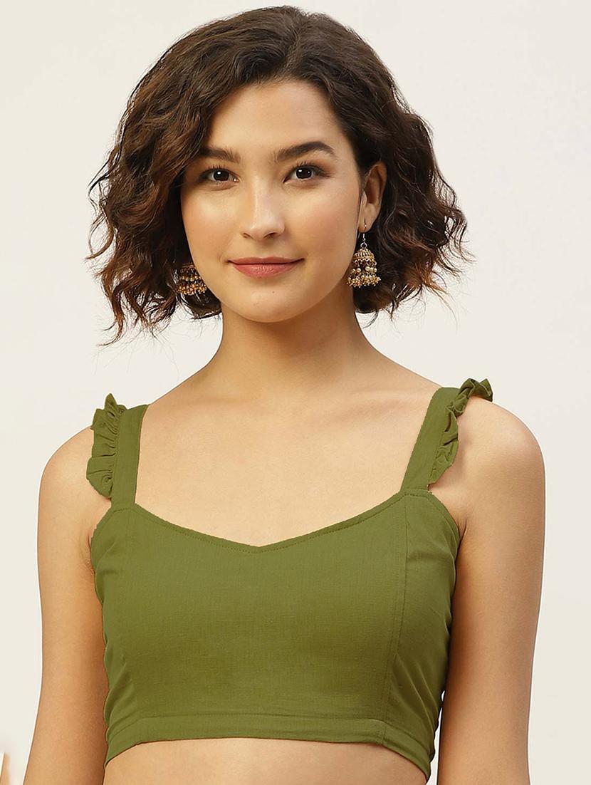 women green sweetheart neck blouse - 20259315 - Zoom Image - 0