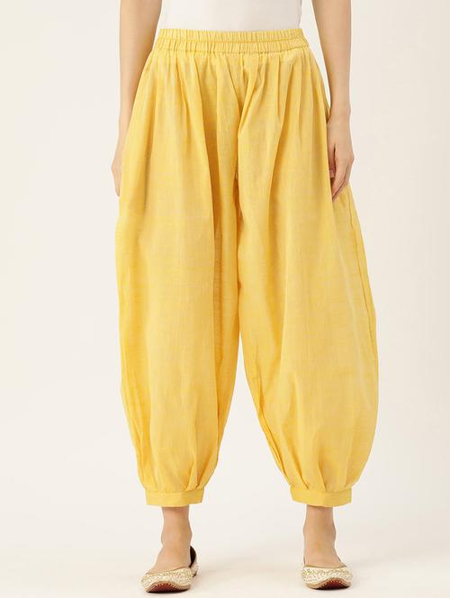 yellow cotton salwar salwars - 20259357 - Standard Image - 0