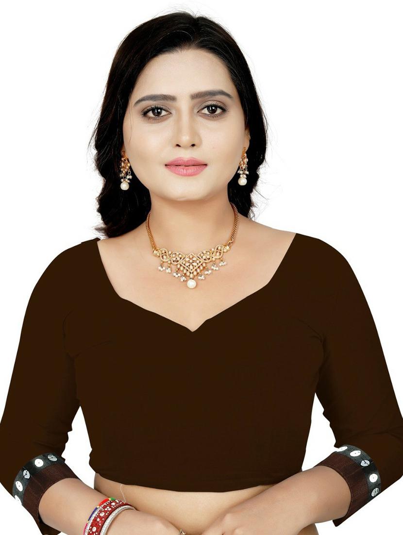 women's floral brown colored saree with blouse - 20260908 - Standard Image - 2