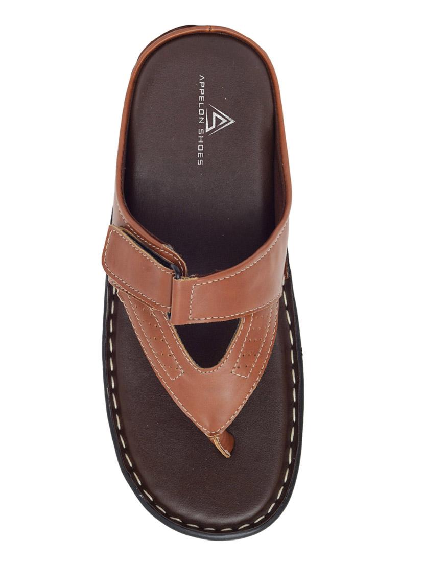 men tan slip on sandal - 20261297 - Standard Image - 2