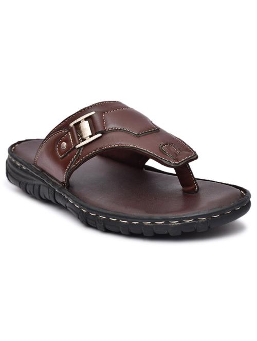 men brown slip on slipper - 20261326 -  Standard Image - 0