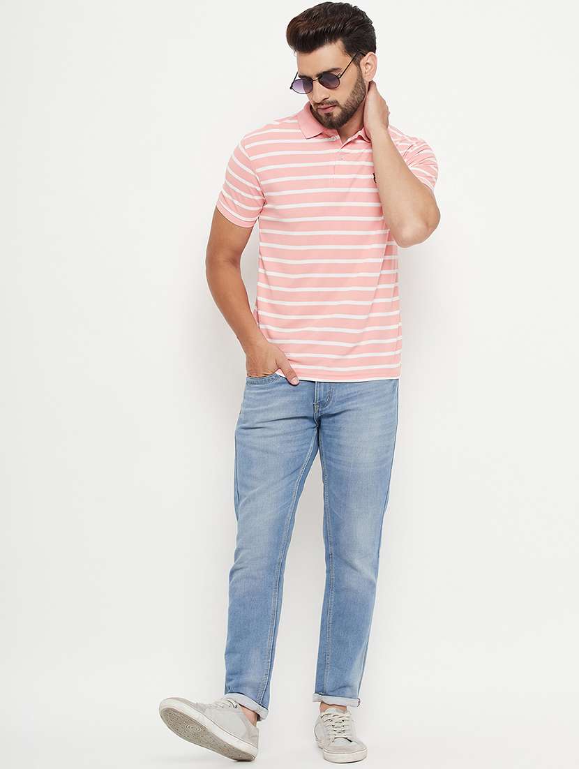men pink solid polyester regular t-shirt - 20261361 -  Standard Image - 2