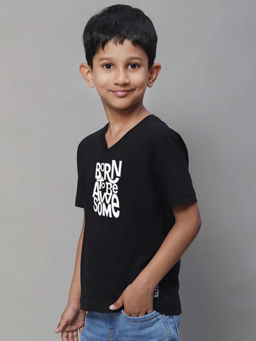 boys v-neck typographic printed t-shirt - 20261473 -  Standard Image - 2