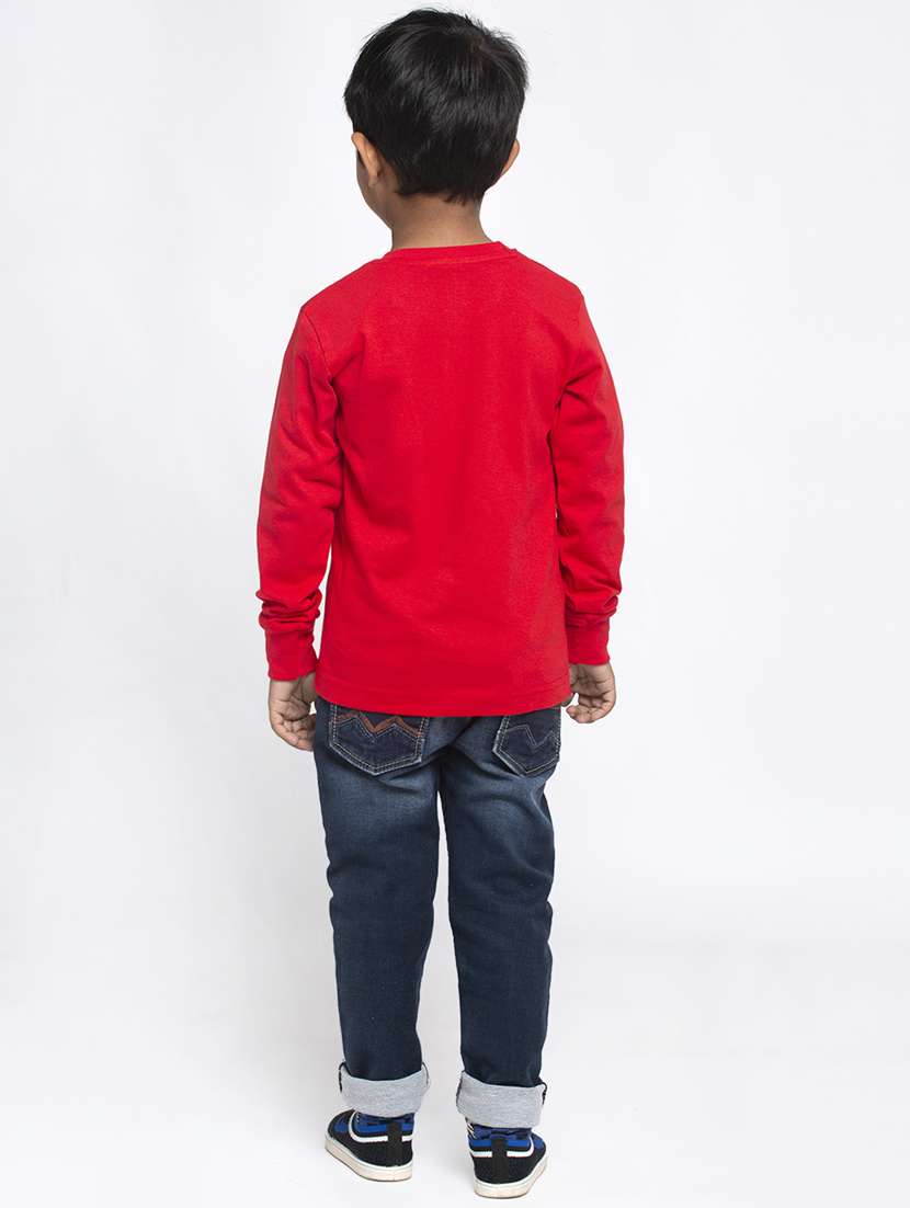 boys round neck typographic print t-shirt - 20261495 -  Standard Image - 2