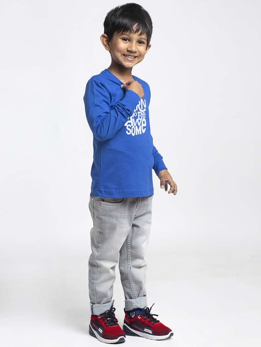 boys round neck typographic print t-shirt - 20261496 -  Standard Image - 2