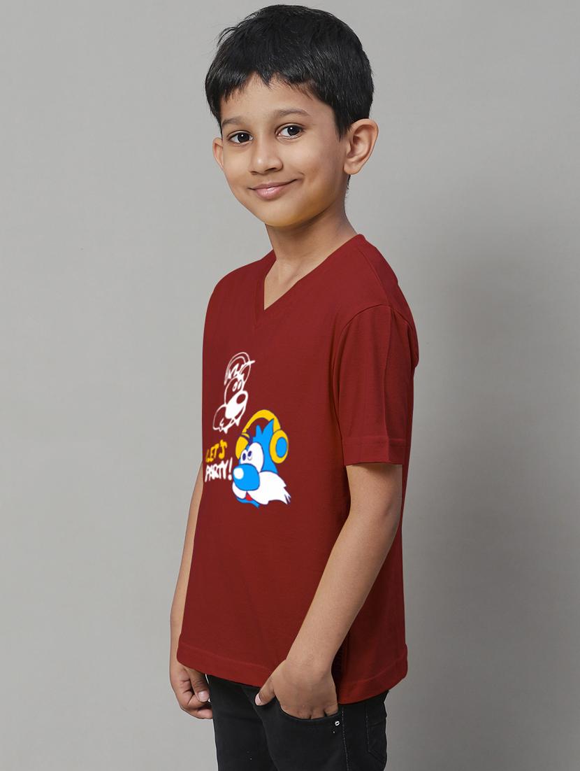boys v-neck graphic printed t-shirt - 20261550 - Standard Image - 2