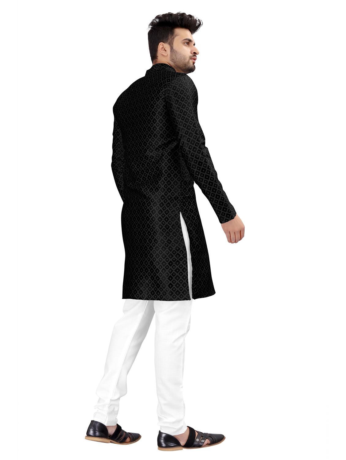 men geometric kurta pyjama ethnic wear set - 20264583 - Standard Image - 2