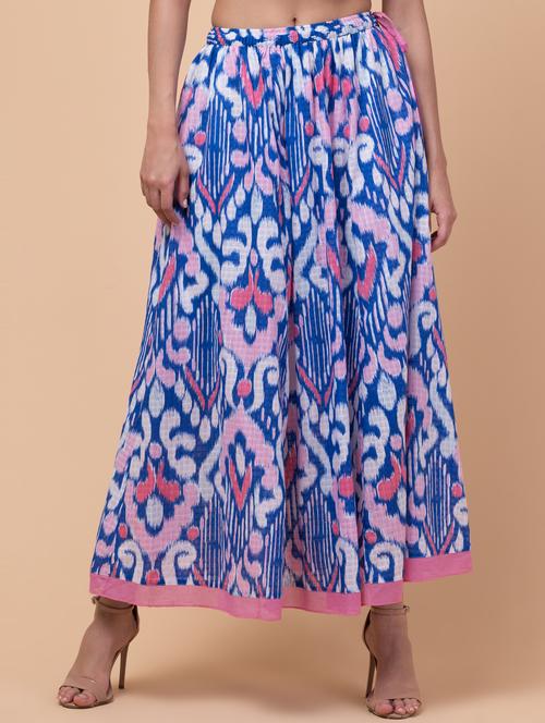 mid rise ikat printed a-line skirt - 20265703 -  Standard Image - 0