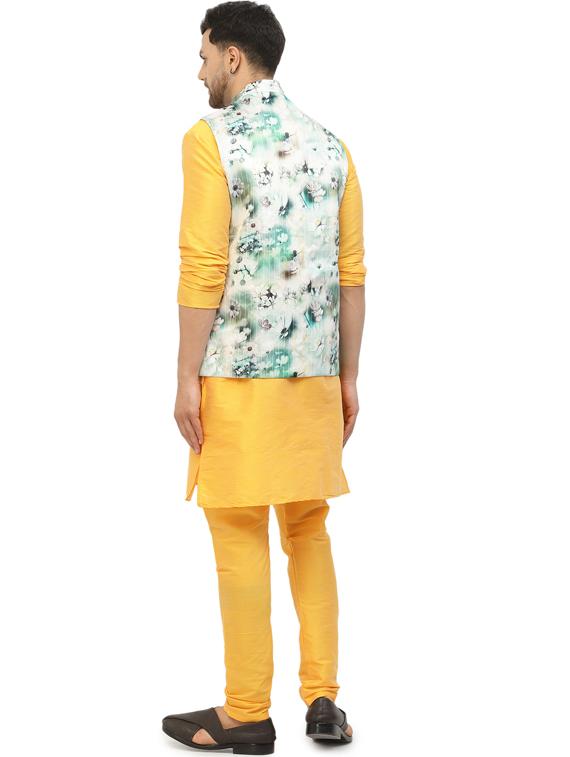 men floral kurta pyjama ethnic jacket set - 20265802 - Standard Image - 2