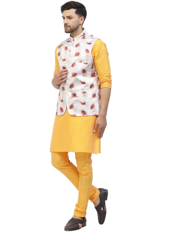 men floral kurta pyjama ethnic jacket set - 20265805 - Standard Image - 2
