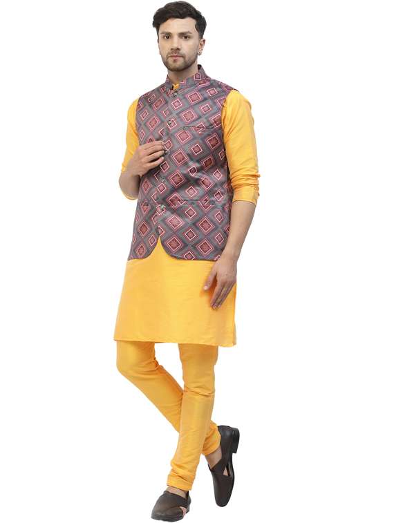 men geometric printed kurta pyjama ethnic wear set - 20265806 -  Standard Image - 2