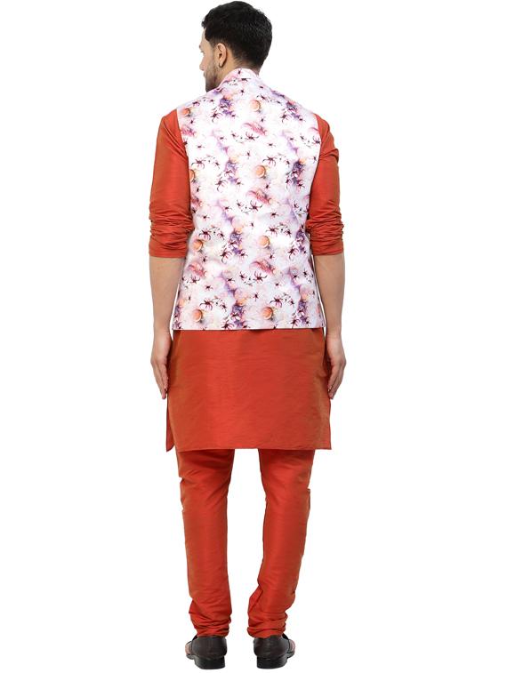 men floral kurta pyjama ethnic jacket set - 20265862 - Standard Image - 2