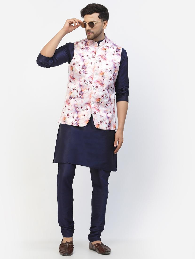 men floral kurta pyjama ethnic jacket set - 20265873 - Standard Image - 2
