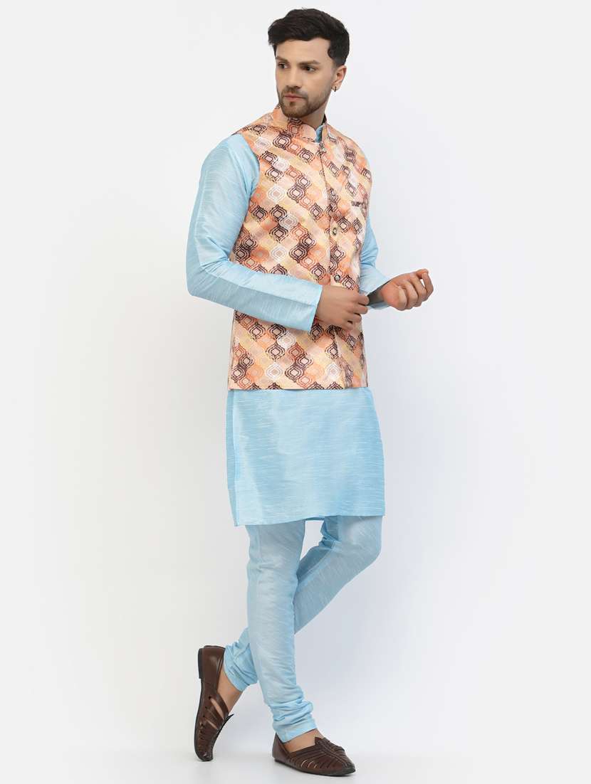 men block print kurta pyjama ethnic wear set - 20265970 -  Standard Image - 2