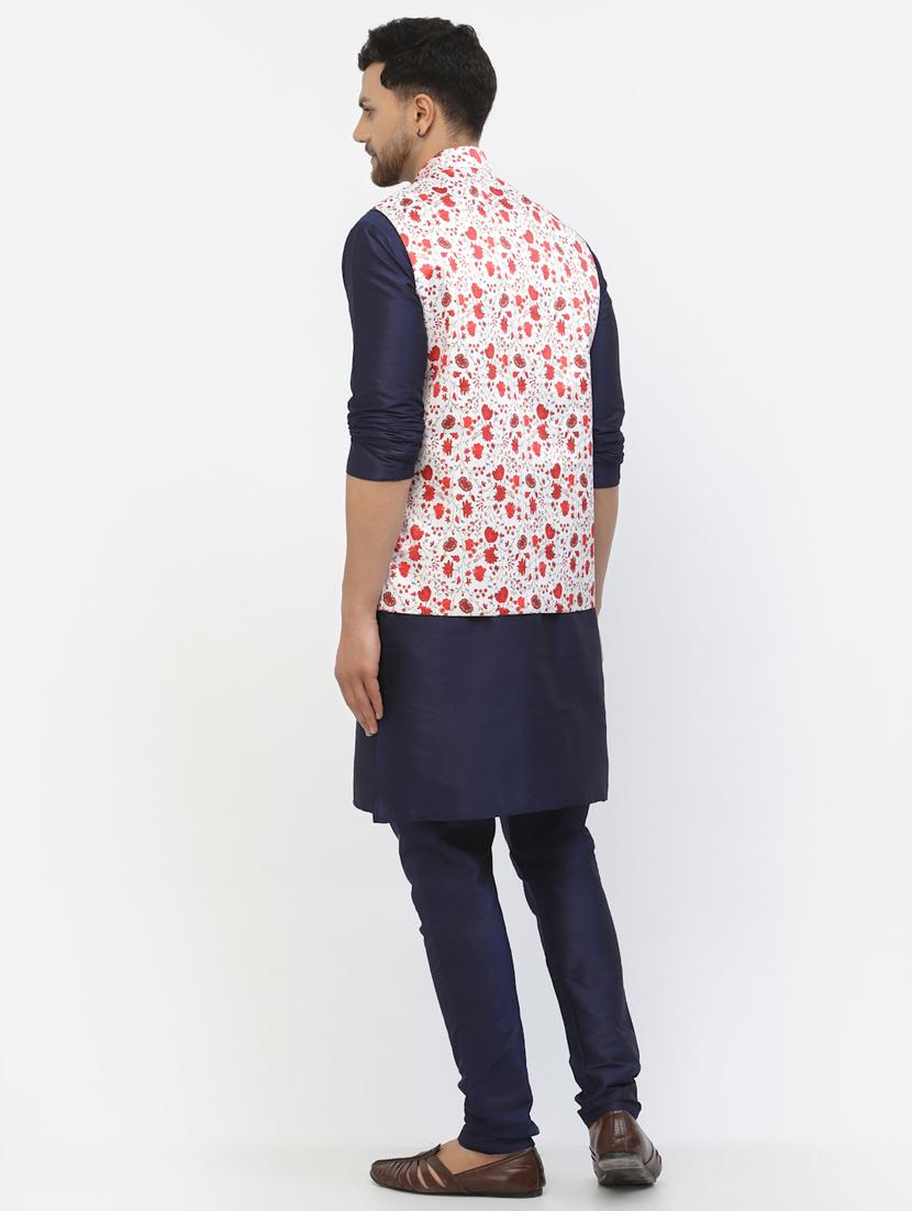 men floral kurta pyjama ethnic jacket set - 20266008 - Standard Image - 2