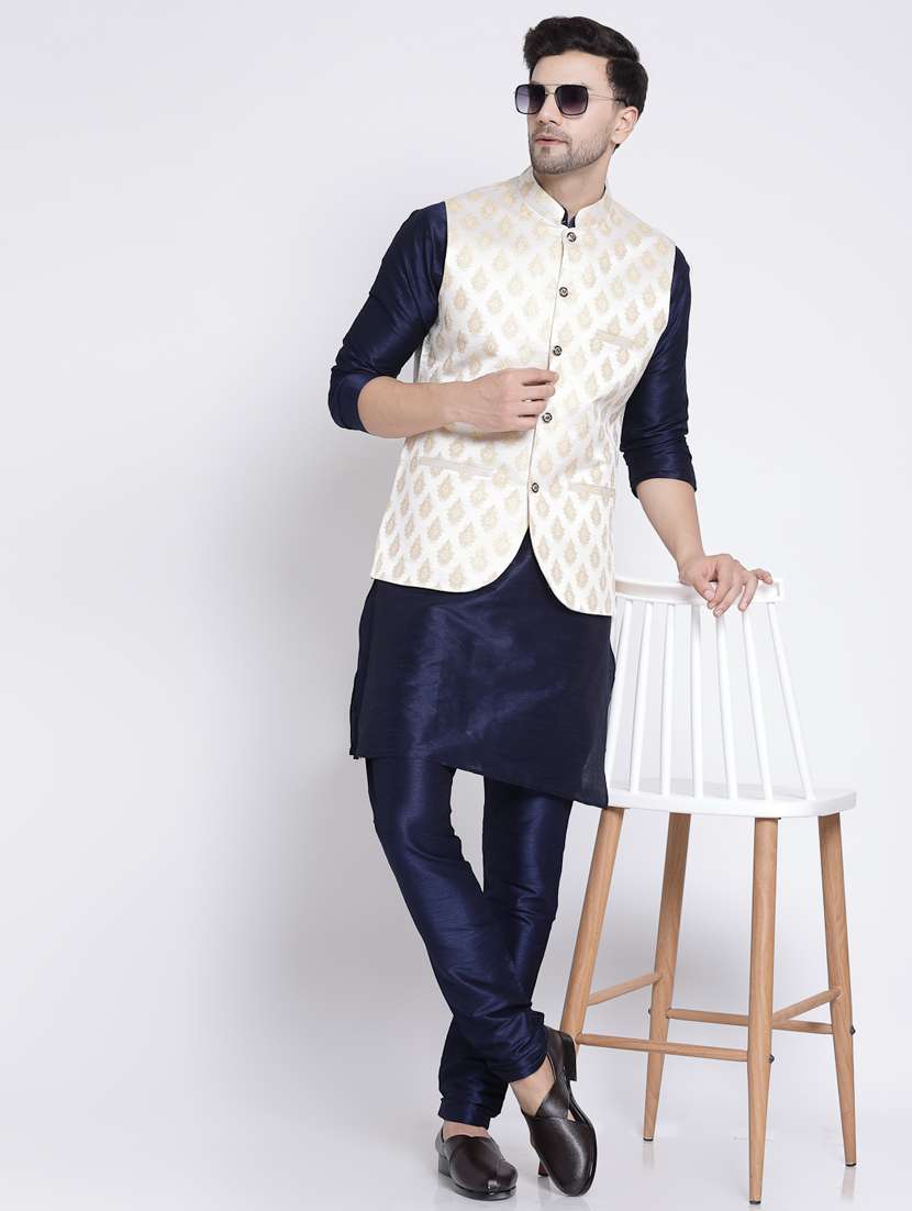 men embroidered kurta pyjama ethnic jacket set - 20266025 -  Standard Image - 2