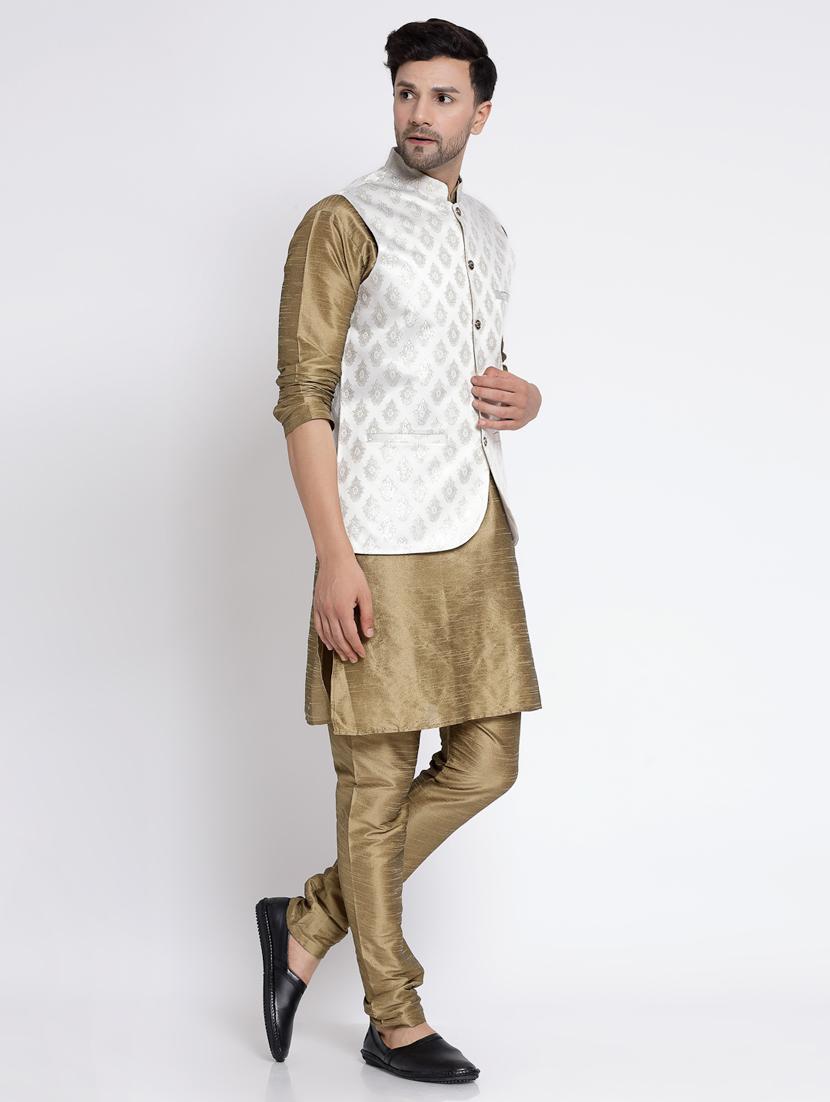 men embroidered kurta pyjama ethnic jacket set - 20266080 - Standard Image - 2