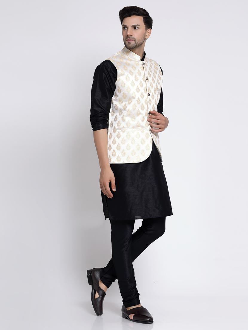 men embroidered kurta pyjama ethnic jacket set - 20266101 - Standard Image - 2