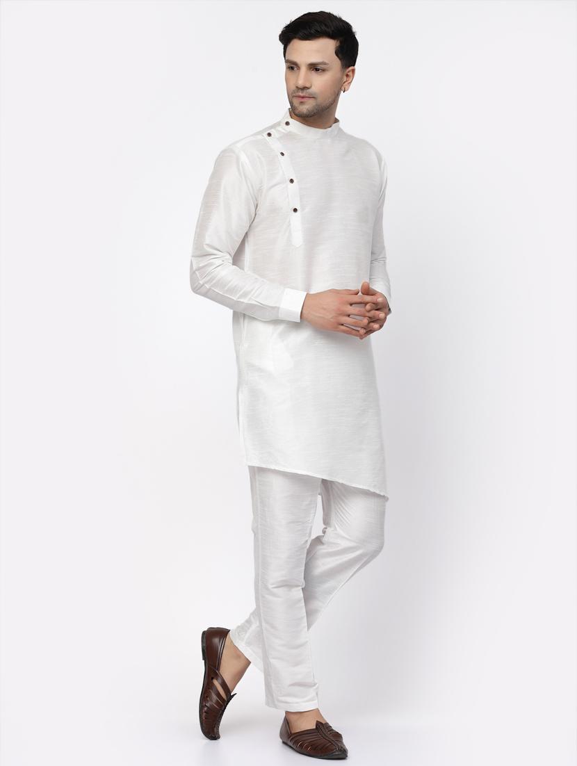 men solid kurta pyjama ethnic set - 20266108 - Standard Image - 2
