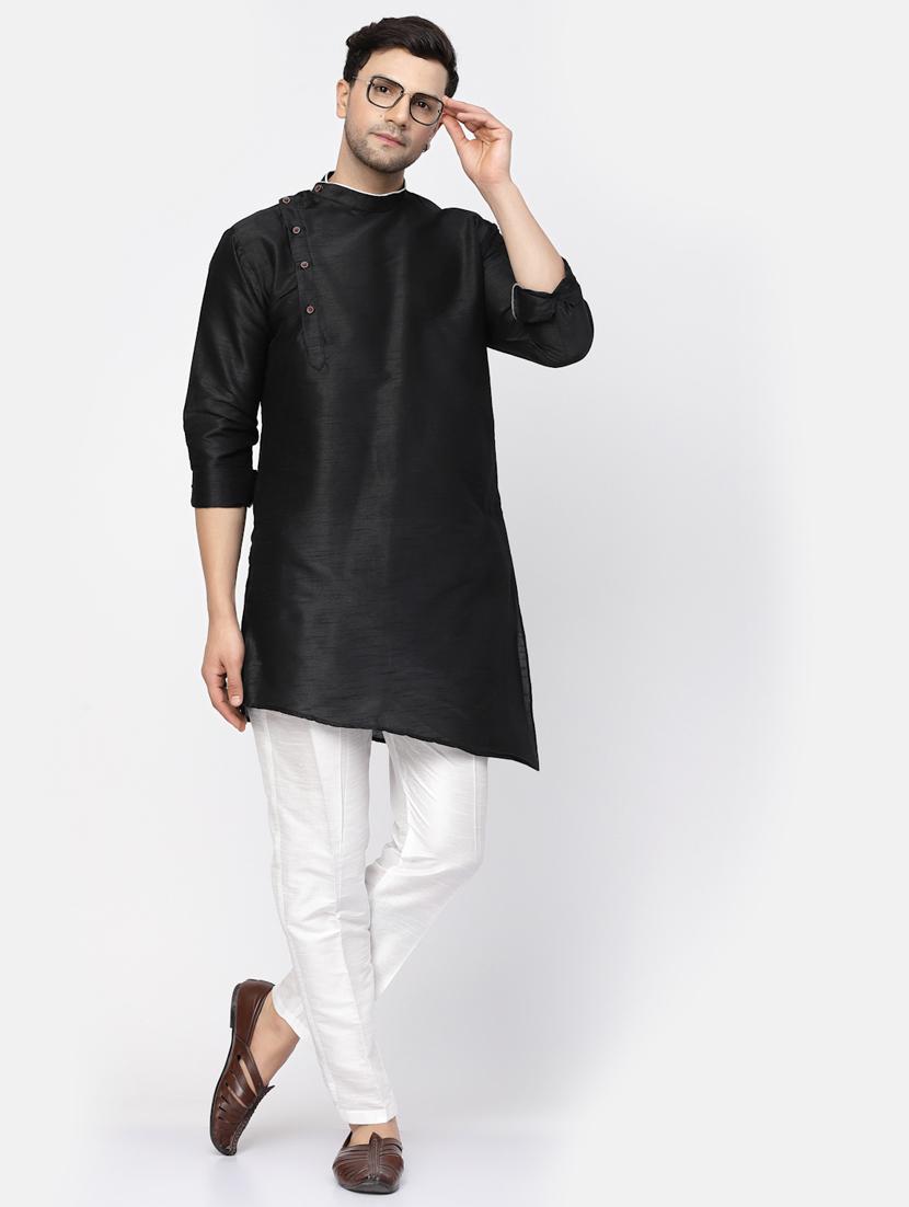 men solid kurta pyjama ethnic set - 20266131 - Standard Image - 2