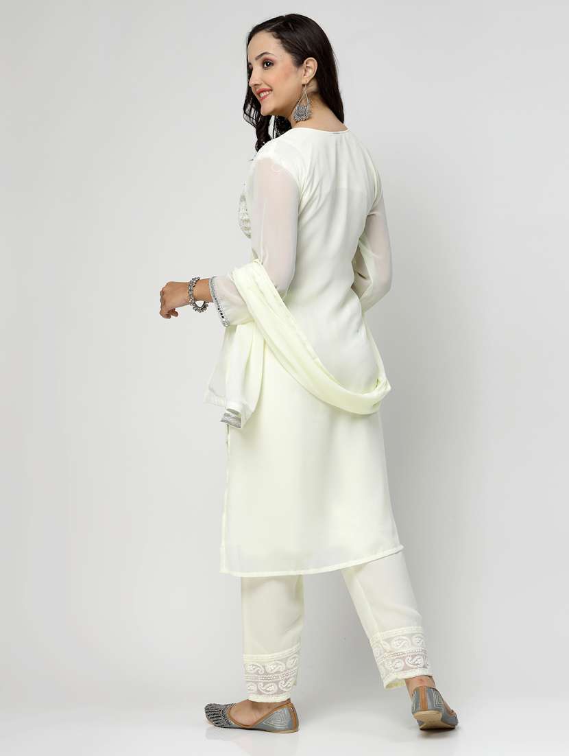 cream colored kurta pant set - 20266231 -  Standard Image - 2