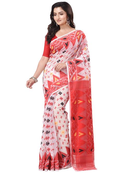women's self design white colored saree with blouse - 20266303 - Standard Image - 0