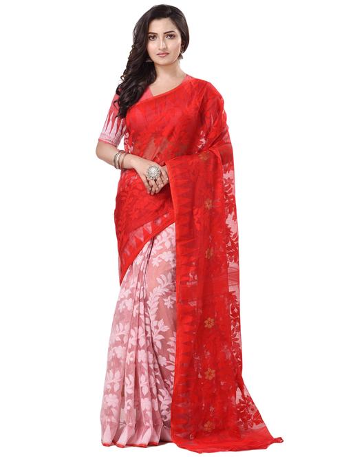 women's self design red colored saree with blouse - 20266326 - Standard Image - 0
