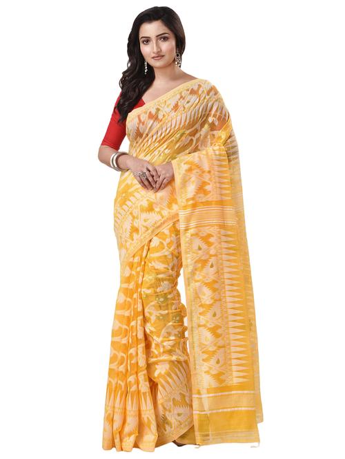 women's self design yellow colored saree with blouse - 20266361 - Standard Image - 0