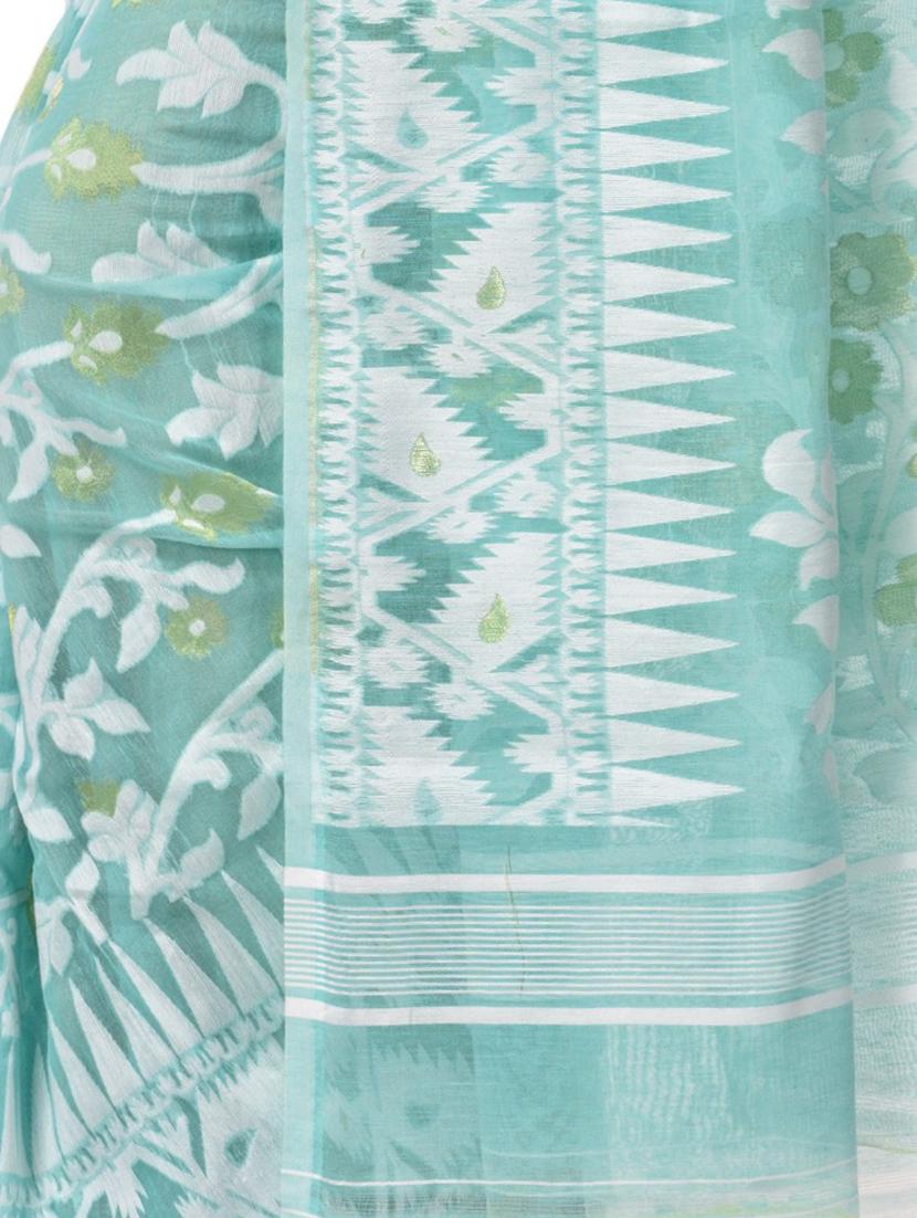 women's printed light green colored saree with blouse - 20266365 - Standard Image - 2