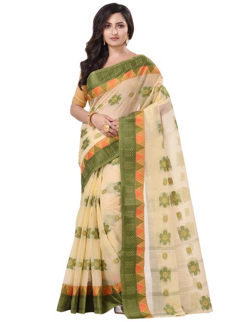 women's printed beige colored saree with blouse - 20266369 -  Standard Image - 0