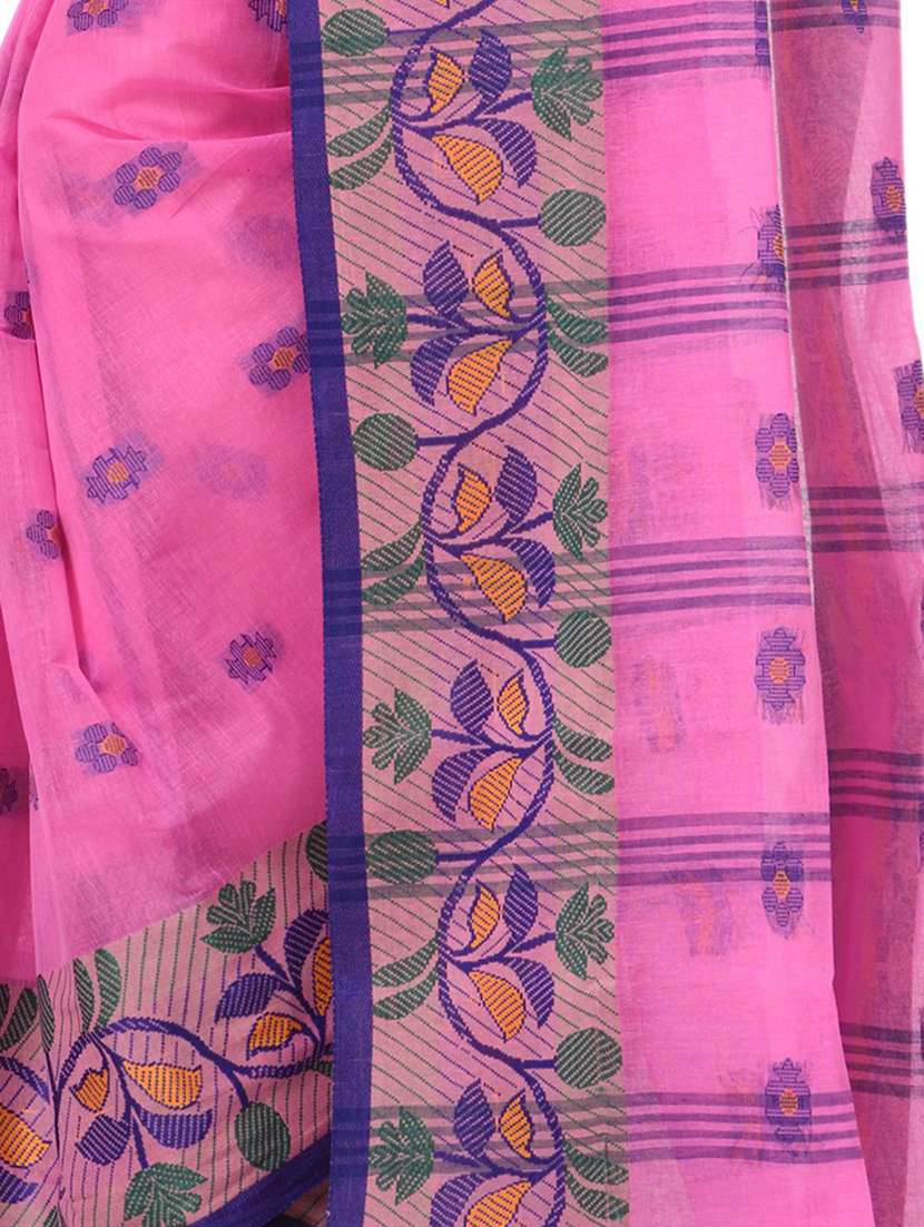 pink colored chanderi  saree with blouse - 20266379 -  Standard Image - 2