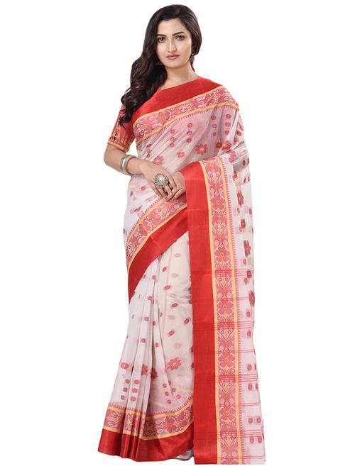 women's self design white colored saree with blouse - 20266388 -  Standard Image - 0