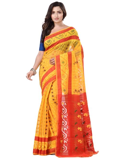 women's self design yellow colored saree with blouse - 20266393 - Standard Image - 0