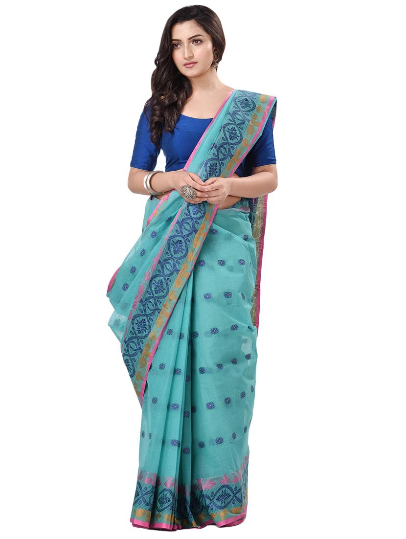 women's self design light blue colored saree with blouse - 20266403 -  Zoom Image - 0