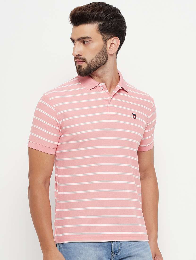 pink polyester polo t-shirt