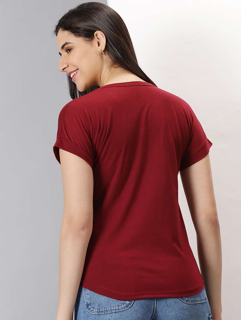 women's straight round neck top - 20266451 - Standard Image - 2
