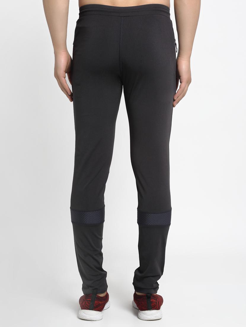men charcoal polyester full length track pant - 20266461 - Standard Image - 2