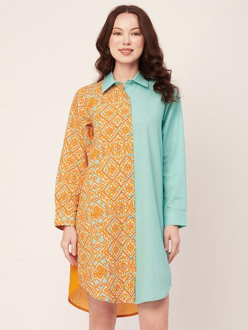 women's shirt printed dress - 20267505 - Standard Image - 0