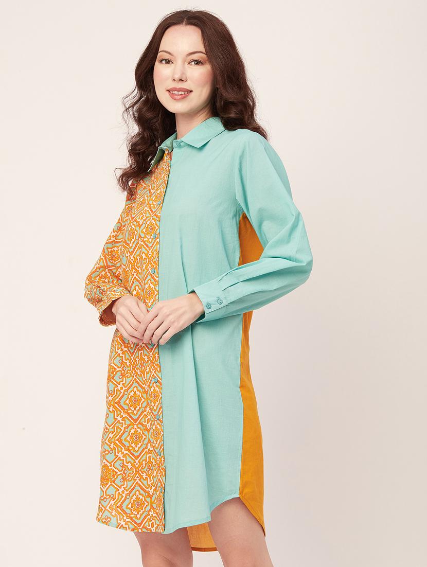 women's shirt printed dress - 20267505 - Standard Image - 2