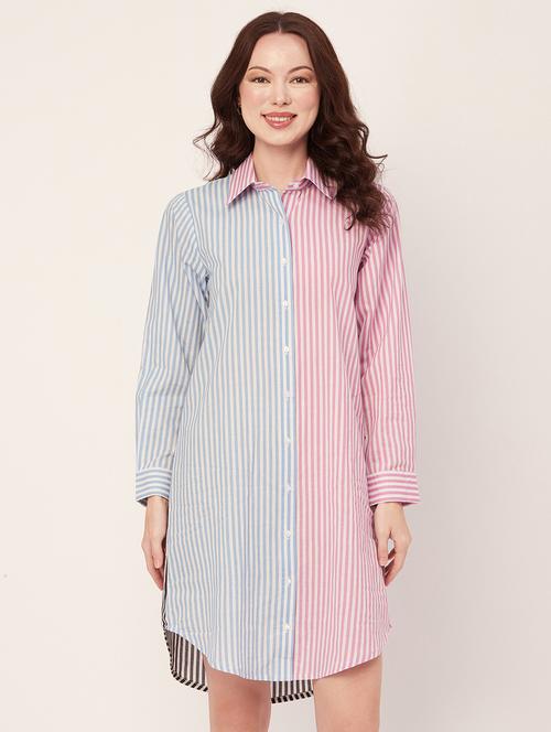 women's shirt striped dress - 20267507 - Standard Image - 0