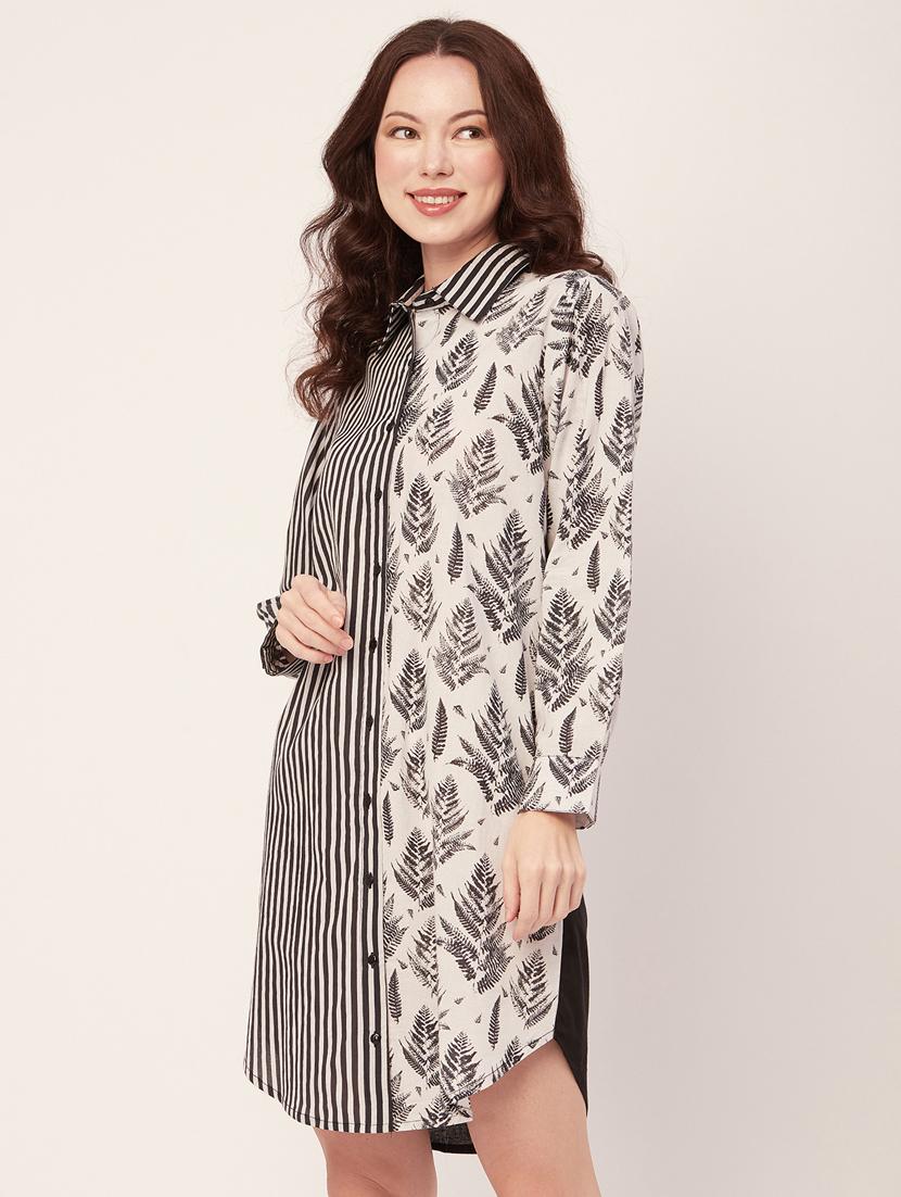 women's shirt printed dress - 20267508 - Standard Image - 2
