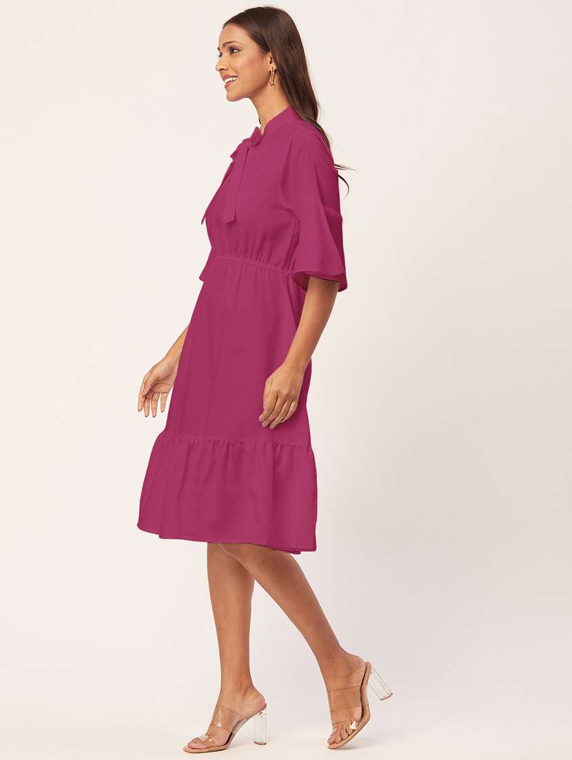 women's tiered dress solid dress - 20267511 - Standard Image - 2