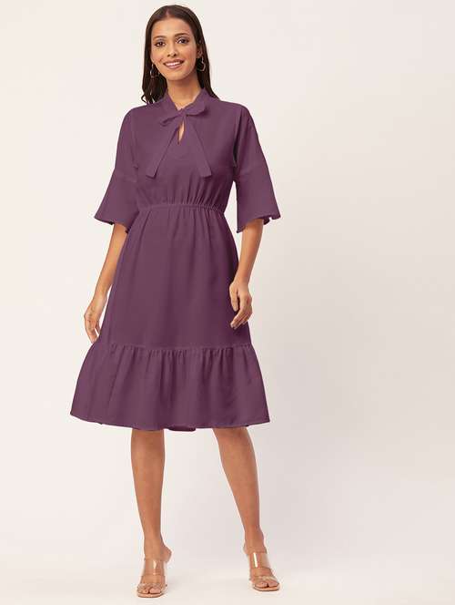 women's tiered dress solid dress - 20267512 - Standard Image - 0