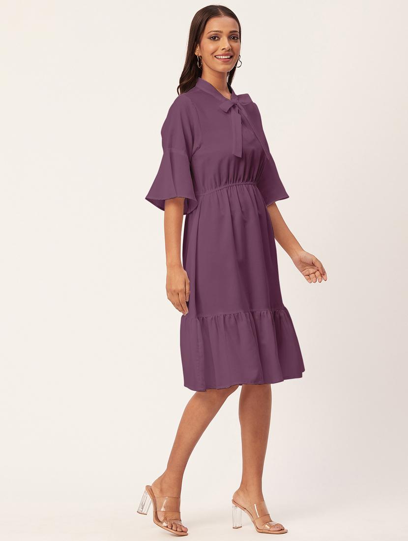 women's tiered dress solid dress - 20267512 - Standard Image - 2