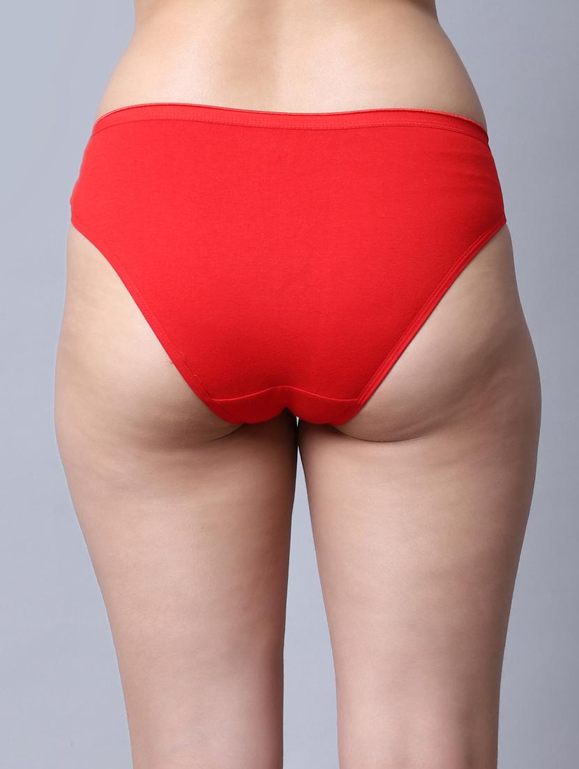 red cotton hipster panty - 20267535 - Standard Image - 2
